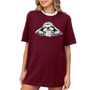 Funny Sloth Coffee Tee - Awake But at What Cost