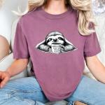 Funny Sloth Coffee Tee - Awake But at What Cost