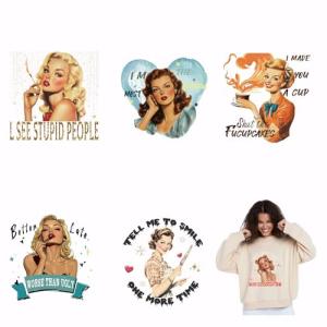 Vintage Iron-On Transfer Stickers for T-Shirts