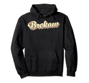 Brokaw Retro Art Baseball Font Hoodie
