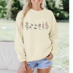 Women's Floral Graphic Sweatshirt - Vintage Style