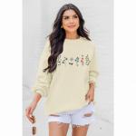 Women's Floral Graphic Sweatshirt - Vintage Style
