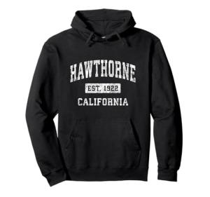 Hawthorne CA Vintage Sports Design Pullover Hoodie