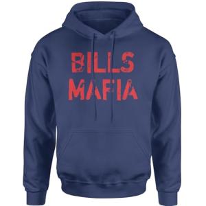 Bills Mafia Distressed Hoodie in Navy Blue