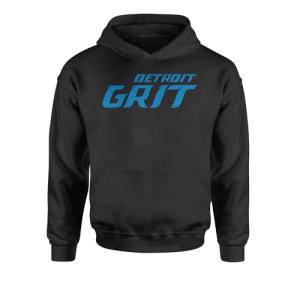 Grit Detroit Football Youth Hoodie - Black X-Large