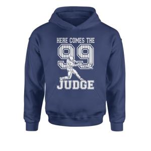 Here Comes The Judge Youth Hoodie - Navy Blue
