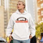 Cleveland Football Dawg Pound Skyline Hoodie - White