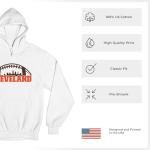 Cleveland Football Dawg Pound Skyline Hoodie - White