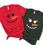 Cute Snowman Face Christmas T-Shirt for Everyone