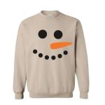 Cute Snowman Face Christmas T-Shirt for Everyone