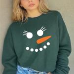 Cute Snowman Face Christmas T-Shirt for Everyone