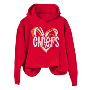 Women's Game Day Football Heart Graphic T-Shirt