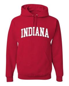 Vintage Indiana Retro Distressed Unisex Hoodie - Red