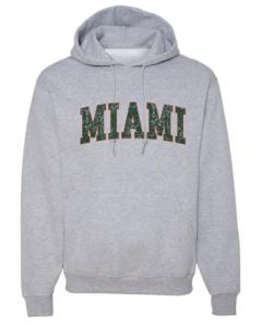 Vintage Miami Retro Unisex Hoodie in Grey