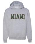 Vintage Miami Retro Unisex Hoodie in Grey