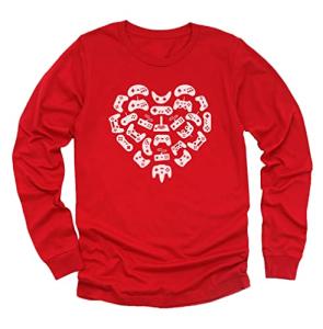 Valentine's Day Gamer Shirt for Kids Long Sleeve