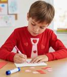 Red Hearts Tie Valentine’s Day Kids Long Sleeve T-Shirt