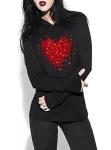 Funny Love Heart Graphic Hoodie for Women