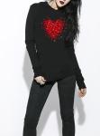 Funny Love Heart Graphic Hoodie for Women