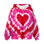 Cute Pink Heart Graphic Hoodie for Teens