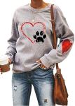 Love Heart Graphic Long Sleeve Sweatshirt for Women