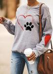 Love Heart Graphic Long Sleeve Sweatshirt for Women
