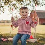 Toddler Boys' Valentine Heart Striped Long Sleeve T-shirt