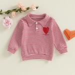 Toddler Boys' Valentine Heart Striped Long Sleeve T-shirt