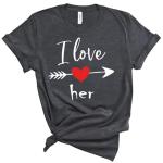 Couple's I Love You Arrow Heart T-Shirt Set