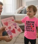 Valentine's Day ABC I Love You T-Shirt – Pink