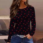 Women's Casual Heart Print Long Sleeve Sweatshirt