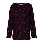 Women's Casual Heart Print Long Sleeve Sweatshirt