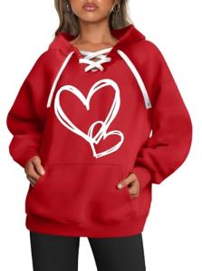 Women’s Heart Graphic Valentine’s Hoodie Pullover