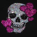 Vintage Gothic Skull Off The Shoulder Tee for Women