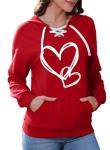 Women’s Heart Graphic Valentine’s Hoodie Pullover