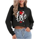 Cute Valentine's Day Heart Graphic Crop Sweatshirt