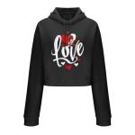 Cute Valentine's Day Heart Graphic Crop Sweatshirt
