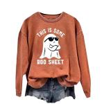 Funny Boo Sheet Halloween Sweatshirt for Women