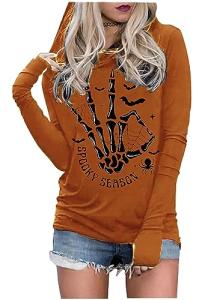 Spooky Skeleton Hand Halloween T-Shirt for Women