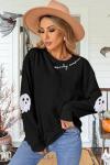 Spooky Ghost Halloween Sweatshirt for Women