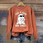 Funny Boo Sheet Halloween Sweatshirt for Women