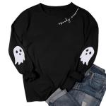 Spooky Ghost Halloween Sweatshirt for Women