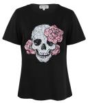 Vintage Gothic Skull Sequin T-Shirt for Women
