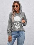 Gothic Skull Graphic Hoodie for Halloween