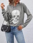 Gothic Skull Graphic Hoodie for Halloween