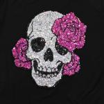 Vintage Gothic Skull Boat Neck Tee for Women