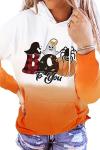 Funny Boo Ghost Pumpkin Graphic Hoodie for Women