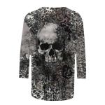 Women’s Skull Graphic 3/4 Sleeve Halloween T-Shirt