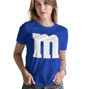 Funny Letter M Halloween T-Shirt for Women