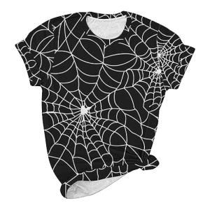 Women's Halloween Spider Web Casual T-Shirt